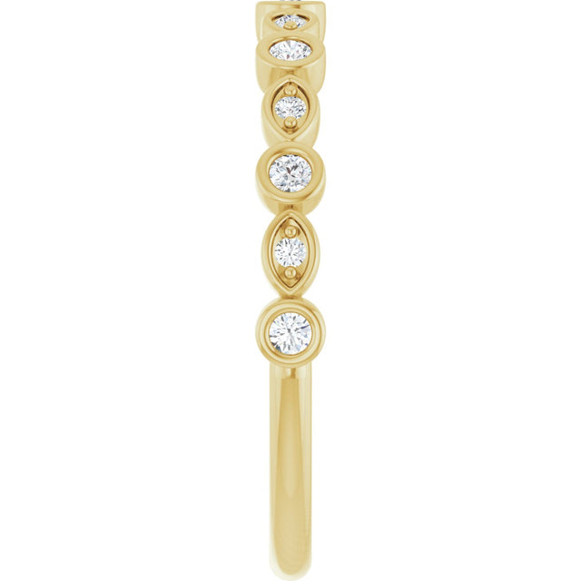 14K Gold Round Lab-Grown Diamond Anniversary Band – 1/6–1/3 CTW - Yellow Gold - view 4