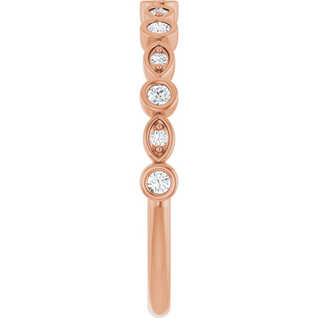 14K Gold Round Lab-Grown Diamond Anniversary Band – 1/6–1/3 CTW - Rose Gold - view 4
