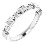 Platinum Square Natural Diamond Anniversary Band – 1/5–9/10 CTW