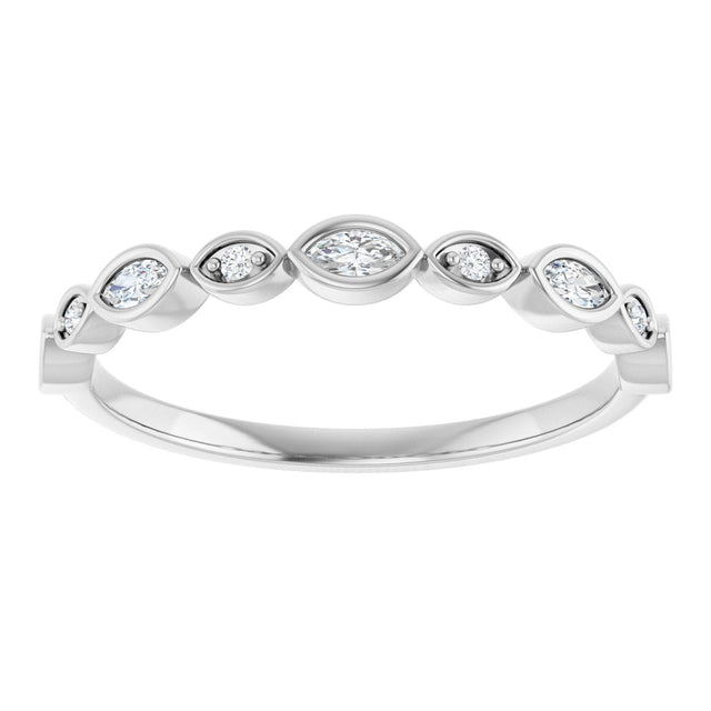 Platinum Marquise Natural Diamond Anniversary Band – 1/6–3/8 CTW - view 3