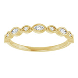 14K Gold Marquise Lab-Grown Diamond Anniversary Band – 1/6–1/3 CTW - Yellow Gold - view 3