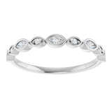 14K Gold Marquise Lab-Grown Diamond Anniversary Band – 1/6–1/3 CTW - White Gold - view 3