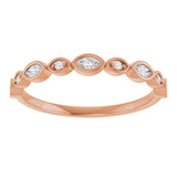 14K Gold Marquise Lab-Grown Diamond Anniversary Band – 1/6–1/3 CTW - Rose Gold - view 3