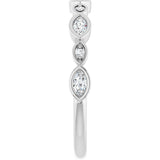 Platinum Marquise Natural Diamond Anniversary Band – 1/6–3/8 CTW - view 4