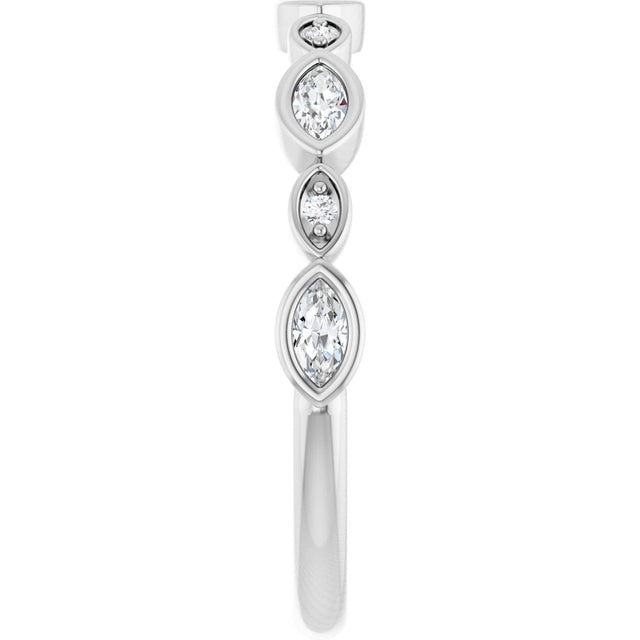 Platinum Marquise Natural Diamond Anniversary Band – 1/6–3/8 CTW - view 4