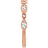 14K Gold Marquise Lab-Grown Diamond Anniversary Band – 1/6–1/3 CTW - Rose Gold - view 4