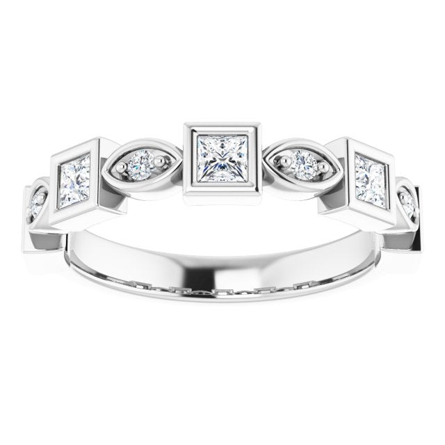 Platinum Square Natural Diamond Anniversary Band – 1/5–9/10 CTW - view 3
