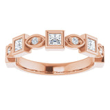 14K Gold Square Natural Diamond Anniversary Band – 1/5–9/10 CTW - Rose Gold - view 3