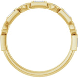 14K Gold Straight Baguette Natural Diamond Anniversary Band – 1/5–5/8 CTW - Yellow Gold - view 2