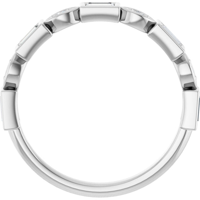Platinum Straight Baguette Natural Diamond Anniversary Band – 1/5–5/8 CTW - view 2