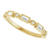14K Gold Straight Baguette Natural Diamond Anniversary Band – 1/5–5/8 CTW - Yellow Gold - view 5