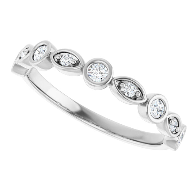 14K Gold Round Lab-Grown Diamond Anniversary Band – 1/6–1/3 CTW - White Gold - view 5