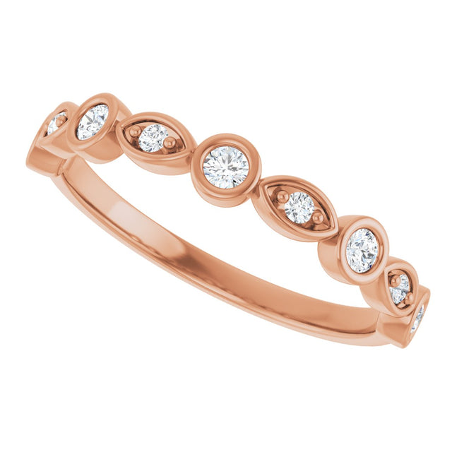 14K Gold Round Lab-Grown Diamond Anniversary Band – 1/6–1/3 CTW - Rose Gold - view 5