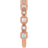 14K Gold Asscher Natural Diamond Anniversary Band – 3/8–9/10 CTW - Rose Gold - view 4