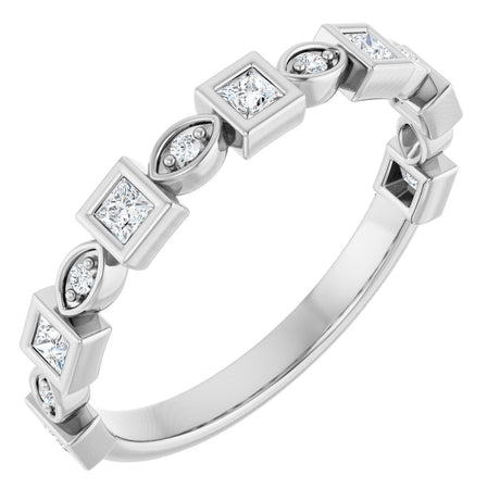 Platinum Square Natural Diamond Anniversary Band – 1/5–9/10 CTW