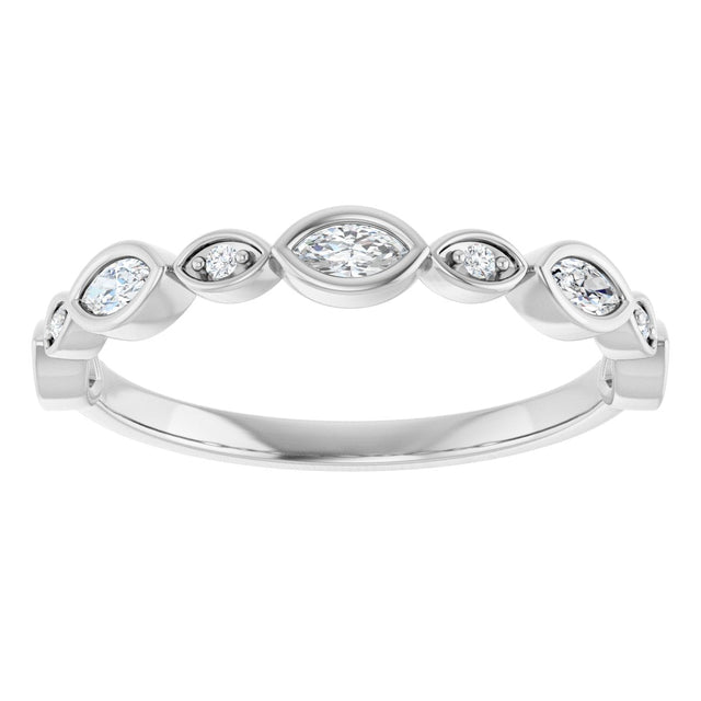 Platinum Marquise Natural Diamond Anniversary Band – 1/6–3/8 CTW - view 3
