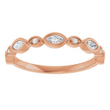 14K Gold Marquise Natural Diamond Anniversary Band – 1/6–3/8 CTW - Rose Gold - view 3