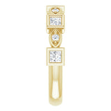 14K Gold Square Natural Diamond Anniversary Band – 1/5–9/10 CTW - Yellow Gold - view 4