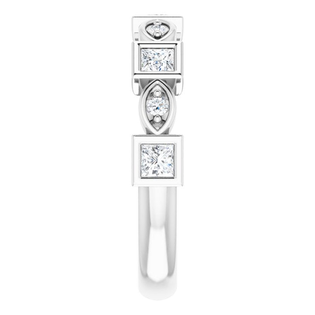 Platinum Square Natural Diamond Anniversary Band – 1/5–9/10 CTW - view 4