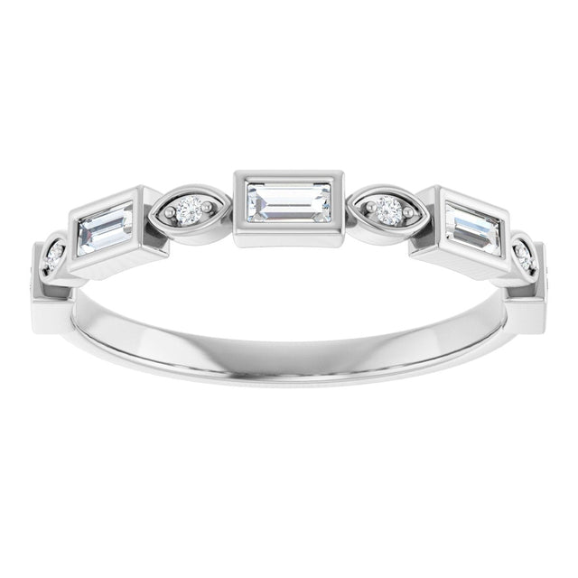 Platinum Straight Baguette Natural Diamond Anniversary Band – 1/5–5/8 CTW - view 3