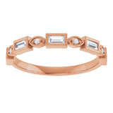14K Gold Straight Baguette Natural Diamond Anniversary Band – 1/5–5/8 CTW - Rose Gold - view 3