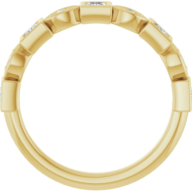 14K Gold Square Natural Diamond Anniversary Band – 1/5–9/10 CTW - Yellow Gold - view 2