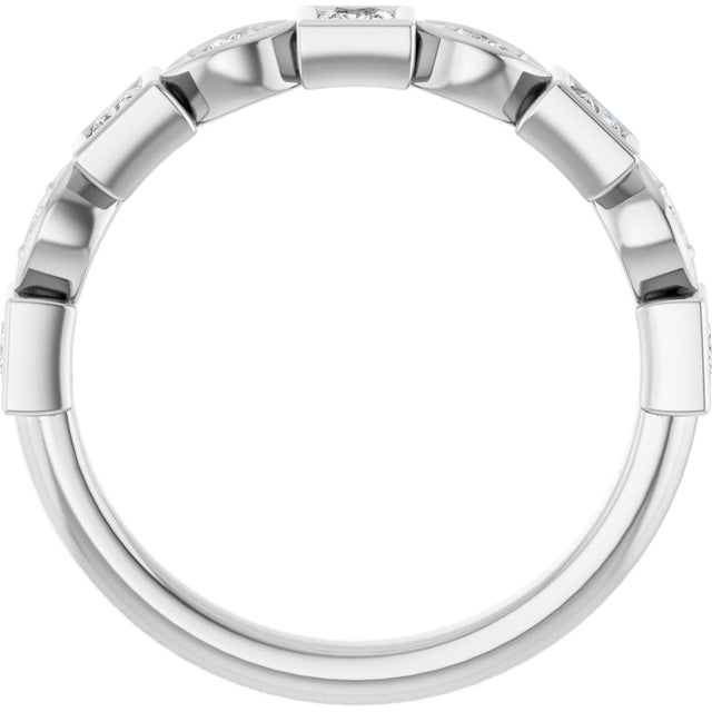 Platinum Square Natural Diamond Anniversary Band – 1/5–9/10 CTW - view 2