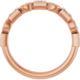 14K Gold Square Natural Diamond Anniversary Band – 1/5–9/10 CTW - Rose Gold - view 2