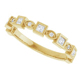 14K Gold Square Natural Diamond Anniversary Band – 1/5–9/10 CTW - Yellow Gold - view 5