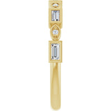 14K Gold Straight Baguette Natural Diamond Anniversary Band – 1/5–5/8 CTW - Yellow Gold - view 4
