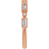 14K Gold Straight Baguette Natural Diamond Anniversary Band – 1/5–5/8 CTW - Rose Gold - view 4