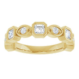 14K Gold Asscher Natural Diamond Anniversary Band – 3/8–9/10 CTW - Yellow Gold - view 3