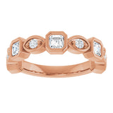 14K Gold Asscher Natural Diamond Anniversary Band – 3/8–9/10 CTW - Rose Gold - view 3
