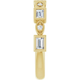 14K Gold Straight Baguette Natural Diamond Anniversary Band – 1/5–5/8 CTW - Yellow Gold - view 4