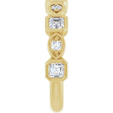 14K Gold Asscher Natural Diamond Anniversary Band – 3/8–9/10 CTW - Yellow Gold - view 4