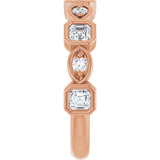 14K Gold Asscher Natural Diamond Anniversary Band – 3/8–9/10 CTW - Rose Gold - view 4