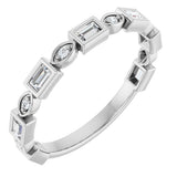14K Gold Straight Baguette Natural Diamond Anniversary Band – 1/5–5/8 CTW - White Gold