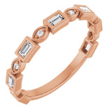 14K Gold Straight Baguette Natural Diamond Anniversary Band – 1/5–5/8 CTW - Rose Gold