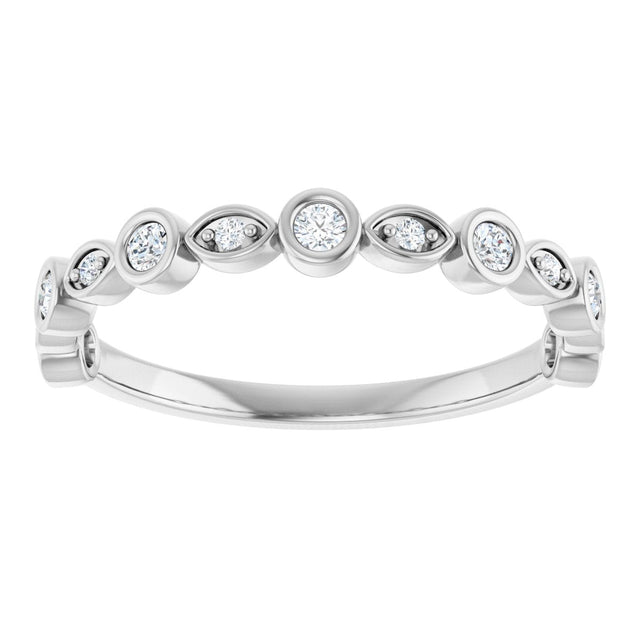Platinum Round Natural Diamond Anniversary Band – 1/8–5/8 CTW - view 3
