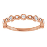 14K Gold Round Natural Diamond Anniversary Band – 1/8–5/8 CTW - Rose Gold - view 3