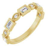 14K Gold Straight Baguette Natural Diamond Anniversary Band – 1/5–5/8 CTW - Yellow Gold