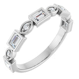 Platinum Straight Baguette Natural Diamond Anniversary Band – 1/5–5/8 CTW