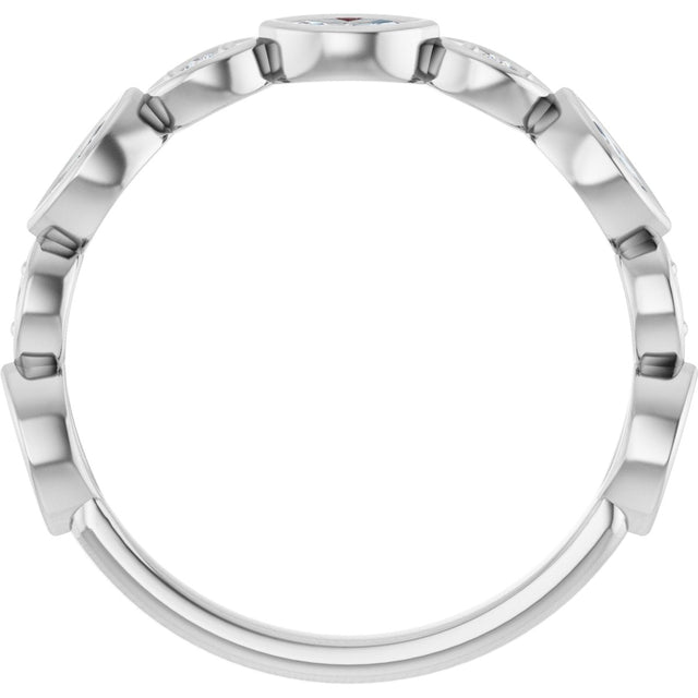 Platinum Marquise Natural Diamond Anniversary Band – 1/6–3/8 CTW - view 2