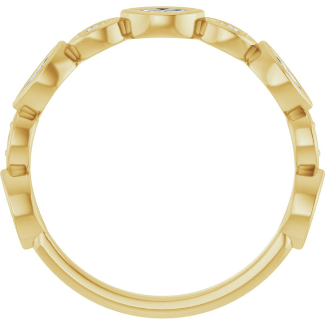 14K Gold Marquise Lab-Grown Diamond Anniversary Band – 1/6–1/3 CTW - Yellow Gold - view 2