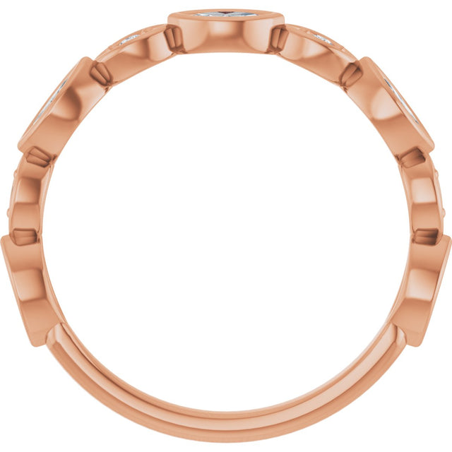 14K Gold Marquise Lab-Grown Diamond Anniversary Band – 1/6–1/3 CTW - Rose Gold - view 2