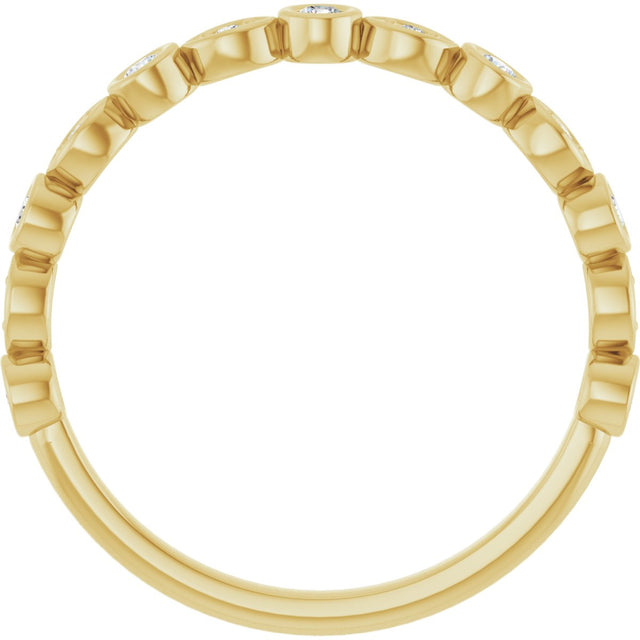 14K Gold Round Natural Diamond Anniversary Band – 1/8–5/8 CTW - Yellow Gold - view 2