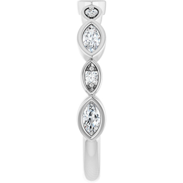 Platinum Marquise Natural Diamond Anniversary Band – 1/6–3/8 CTW - view 4