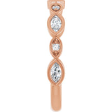 14K Gold Marquise Lab-Grown Diamond Anniversary Band – 1/6–1/3 CTW - Rose Gold - view 4