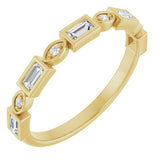 14K Gold Straight Baguette Natural Diamond Anniversary Band – 1/5–5/8 CTW - Yellow Gold