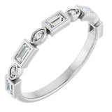 Platinum Straight Baguette Natural Diamond Anniversary Band – 1/5–5/8 CTW